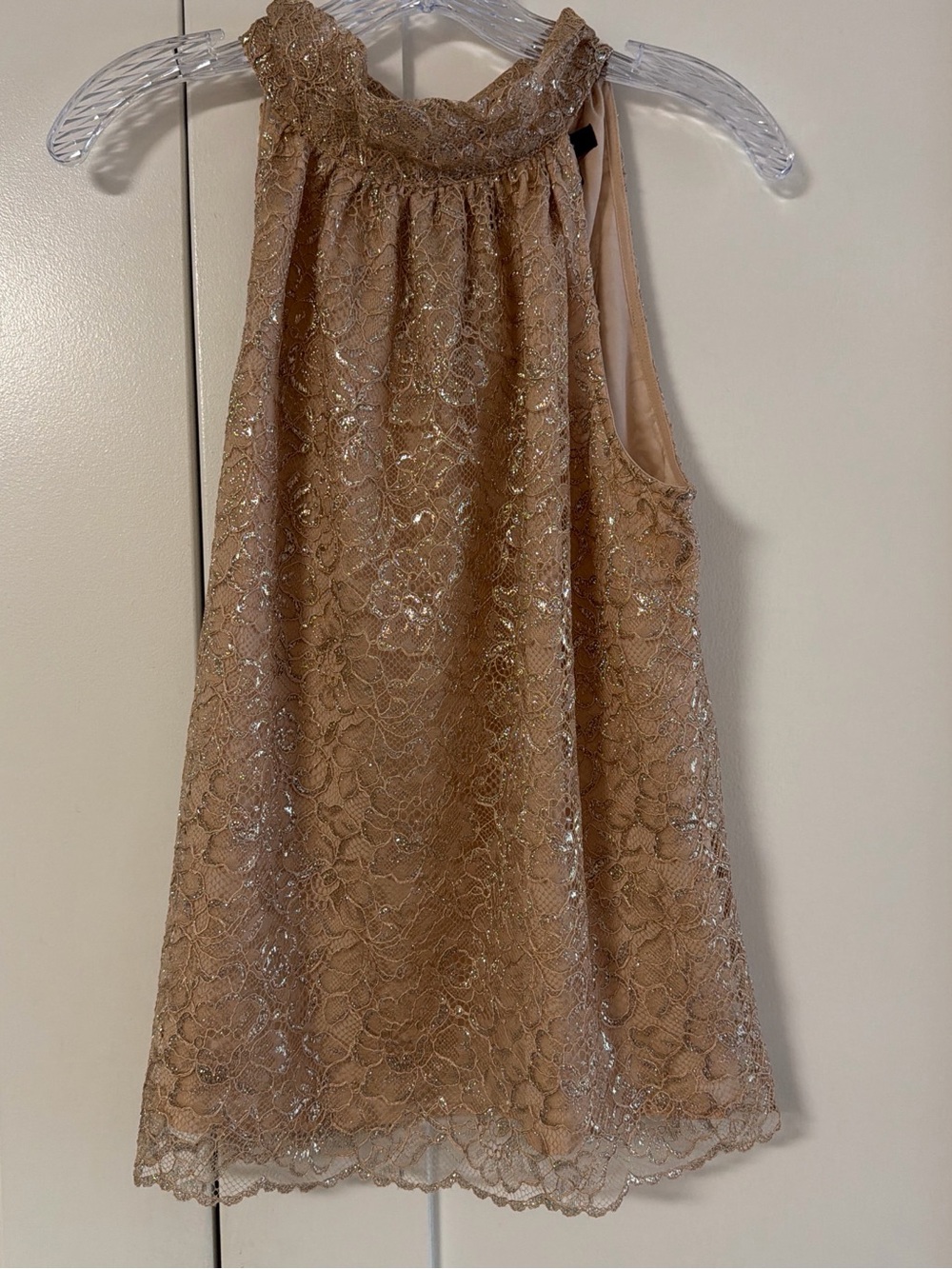 J.Crew NWT Lace Halter Sleeveless Top in Champagne